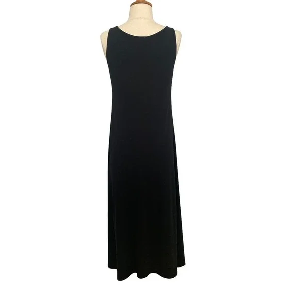 Eileen Fisher Classic Black Sleeveless Maxi Dress - Picture 5 of 9